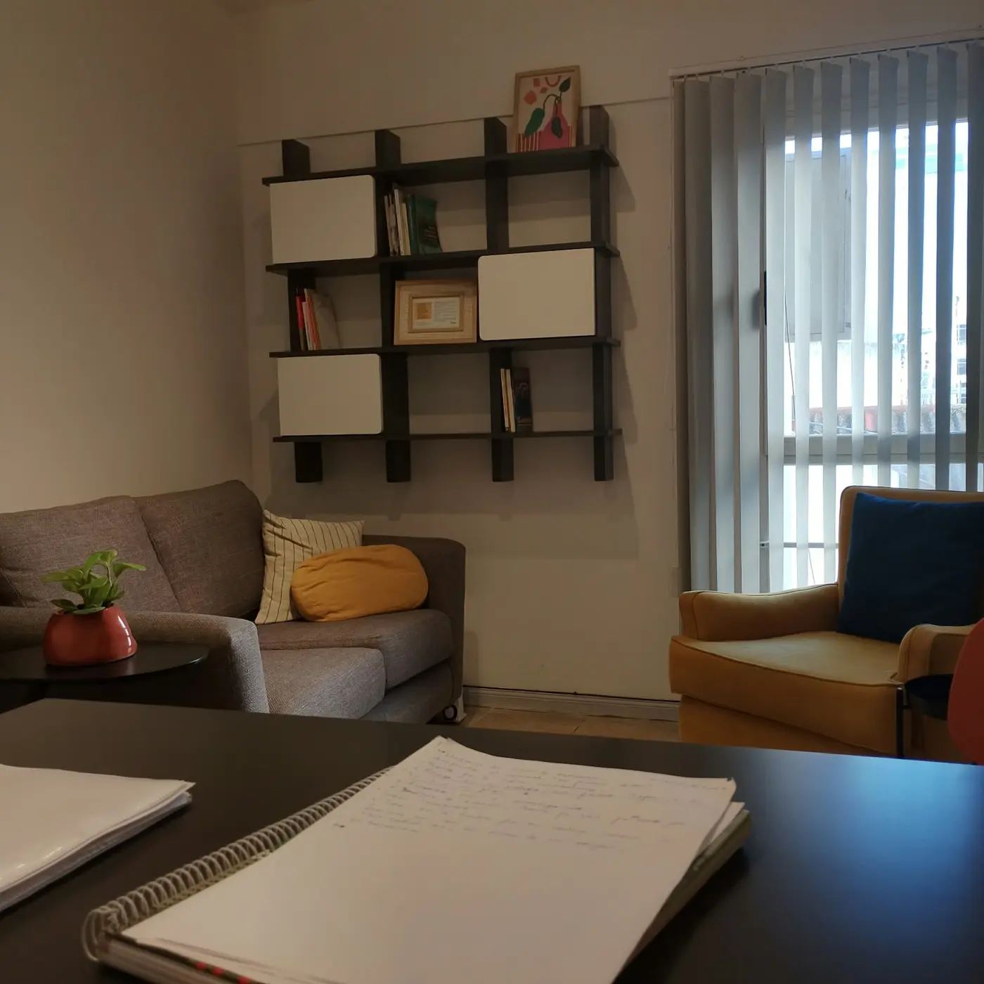 Consultorio de María Domínguez con sillones y luz natural